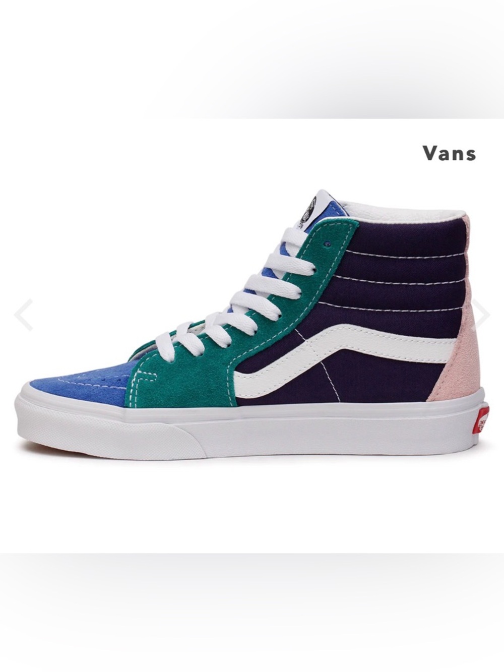 Vans Sk8-Hi Colorblock High Top Sneakers - Blue & Green - Picture 4 of 6